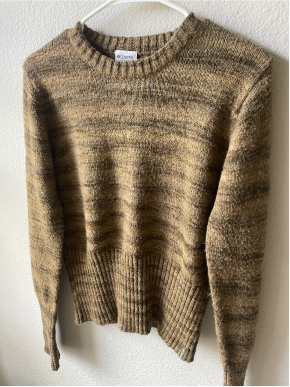 Brown Earthy Ombre Stripped Sweater Vintage Cinch Columbia Size Large